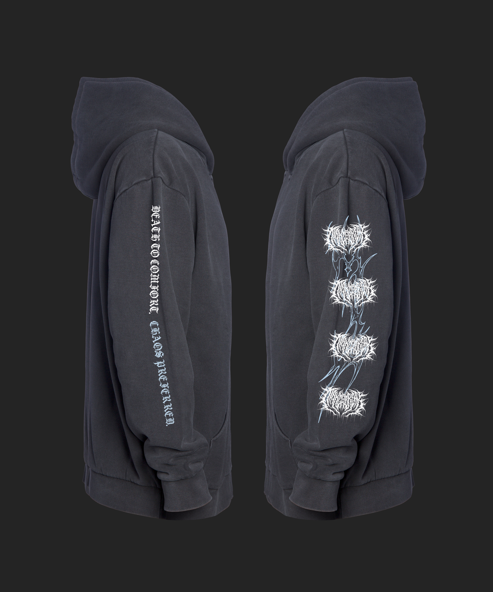 CHAOS ZIP-UP HOODIE - VINTAGE BLACK – Make or Break Apparel CHAOS ZIP-UP HOODIE - VINTAGE BLACK – Make or Break Apparel