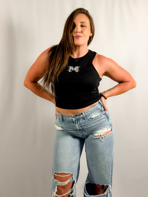 WOMEN'S MICRO RIB BABY CROP TANKTOP
