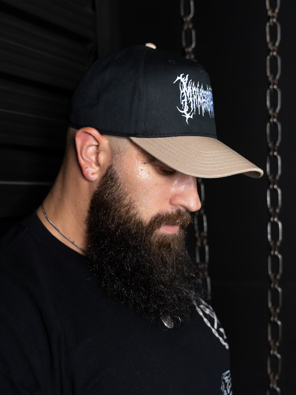 METALCORE SNAPBACK HAT - BLACK/TAN
