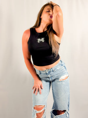 WOMEN'S MICRO RIB BABY CROP TANKTOP