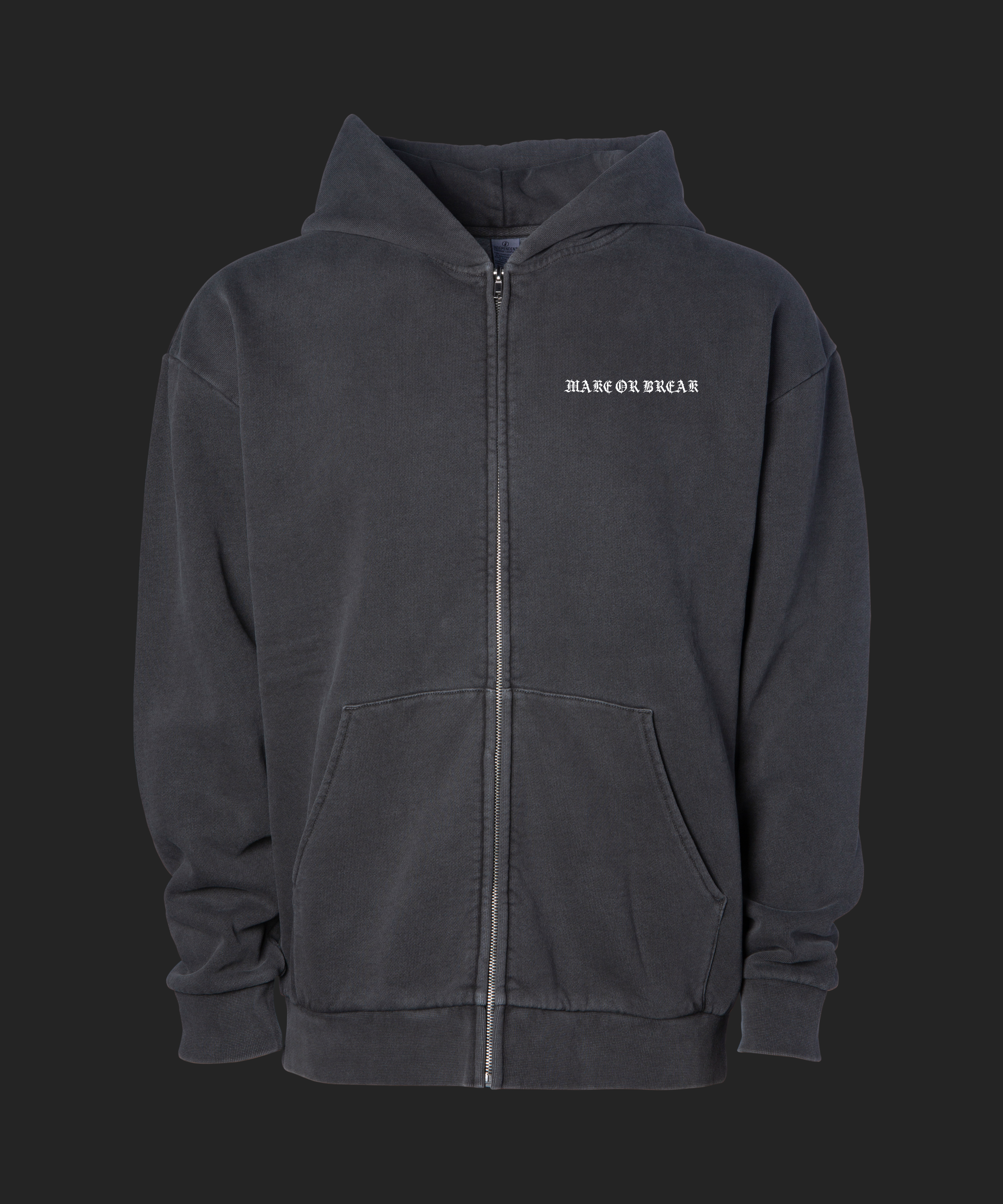 CHAOS ZIP-UP HOODIE - VINTAGE BLACK – Make or Break Apparel CHAOS ZIP-UP HOODIE - VINTAGE BLACK – Make or Break Apparel